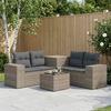 Sofa Set 6 Pieces Grey and Dark Grey Poly Rattan and Steel
