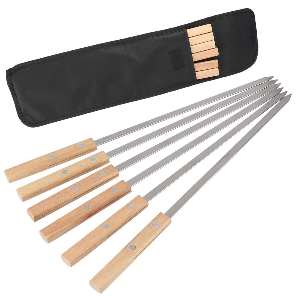 

Инструменты для барбекю на открытом воздухе 340 Нержавеющая сталь Длинные шампуры для барбекю Портативные Устойчивые к ржавчине Палочки для барбекю 6 шт. Профессиональные Шампуры для гриля Шампуры для барбекю 42CM