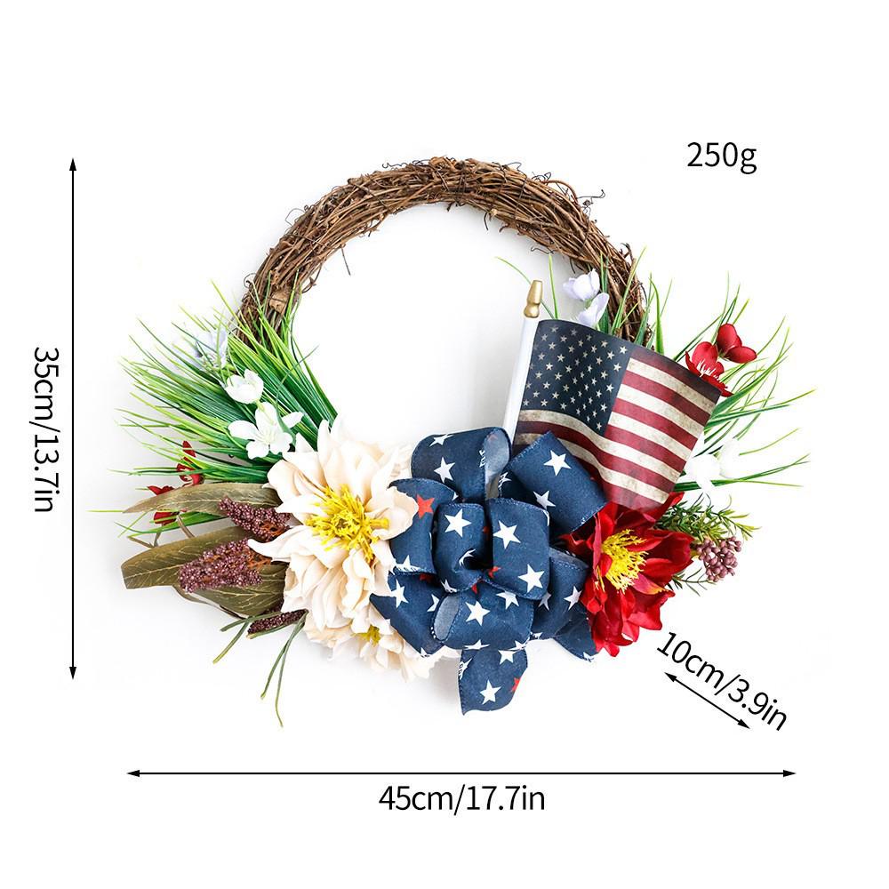 Independence Day Red, White & Blue Silk Flower Wreath - Single Box Packaging