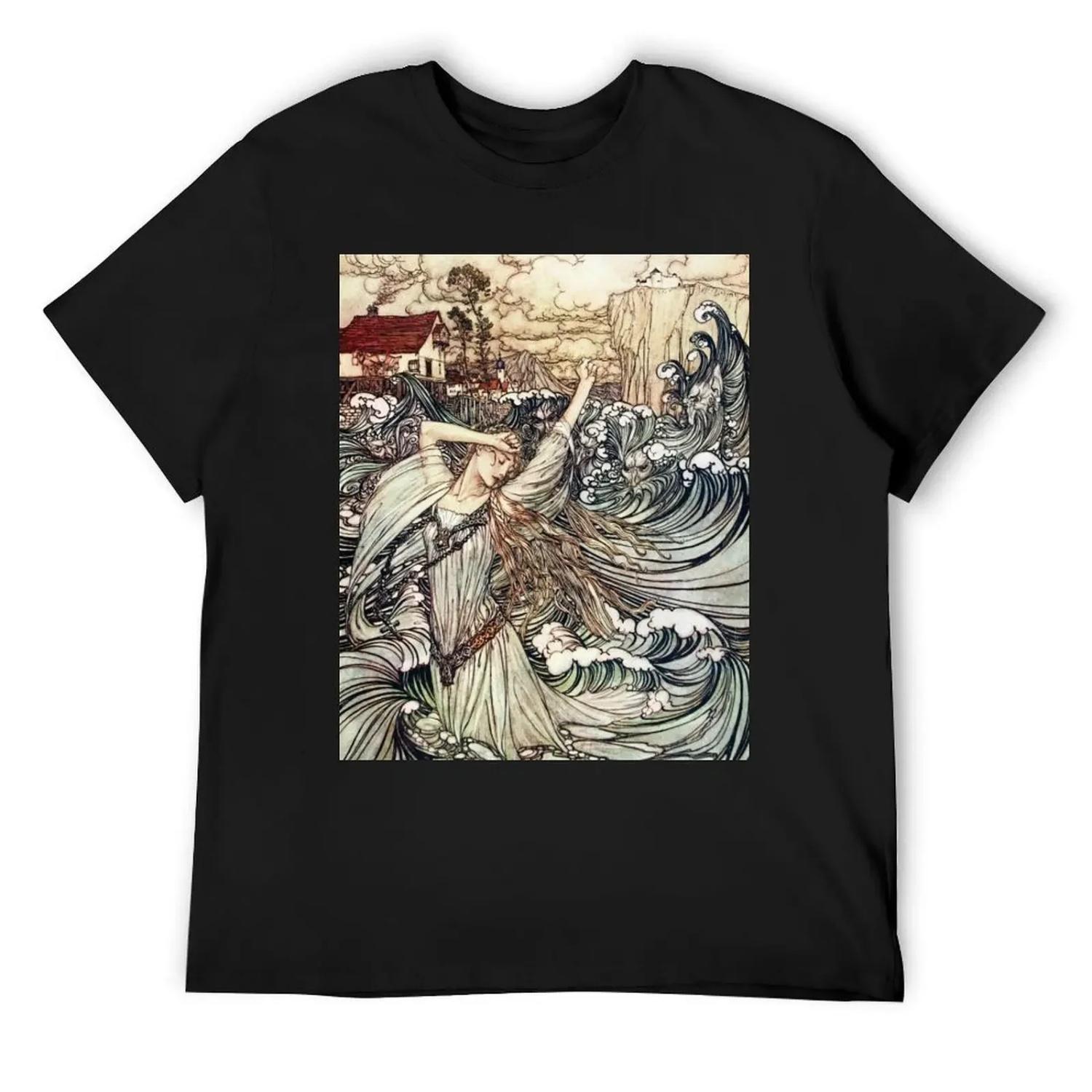 

Undine - Arthur Rackham T-Shirt football t shirt custom shirt anime t shirts oversize t-shirts man Men s t-shirts S чёрный