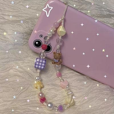 Wrist Strap Y2K Phone Chain Hanging Keychain Phone Strap Cellphone Lanyard Jewelry Gift