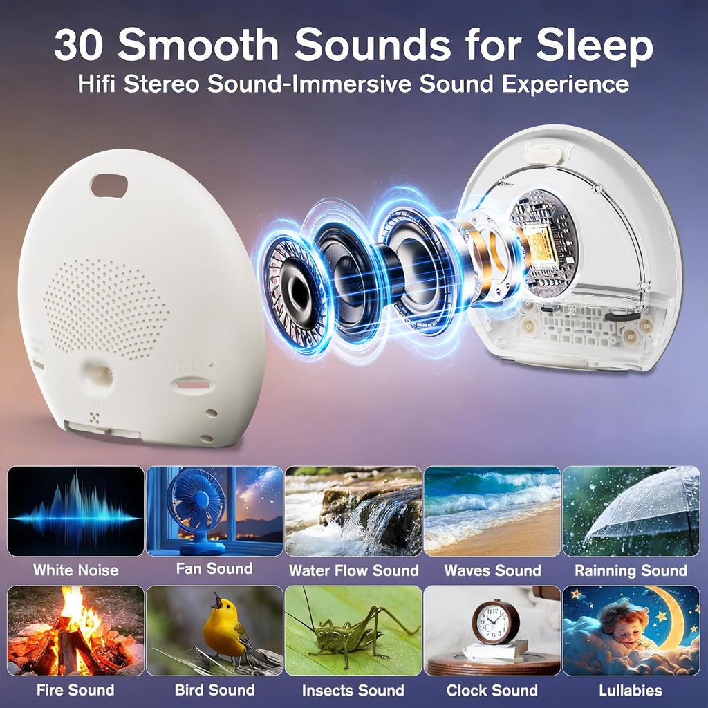 Wake Up Lights Bedside Dimmable Night Light with 30 Sleep Sounds White Noise Machine Sunrise Alarm Clocks for Heavy Sleeper Gift
