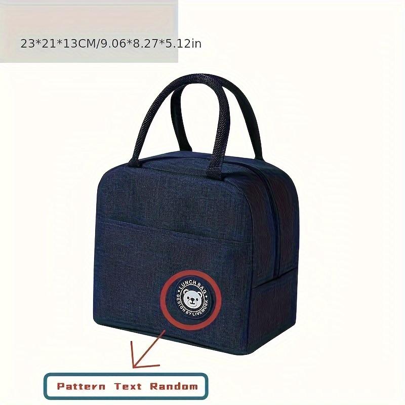 

1pc Insulated Lunch Bag with Bear Pattern - Leakproof & Thermal Food Container for School, Office & Picnic, Bento Box Carrier чёрный