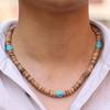 New In Men Natural Wood Necklace 19 Inch Short Collar De Hombre Vintage Irregular Stone Colar Neck Accessories Choker Collier