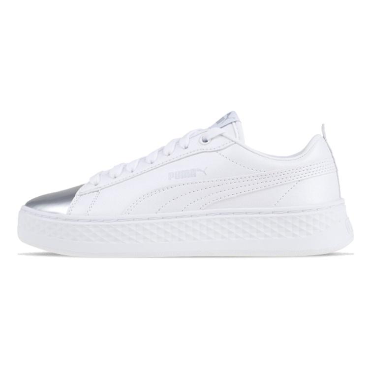 (WMNS) PUMA Smash Platform Classic Skateboarding Shoes Silver Women s 366927-01 EU 39