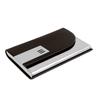 OFIXO Stainless Steel Business Card Case Leather Men Luxury Brand ID Credit Card Visiting Cards Holder Wallet(Silver)
