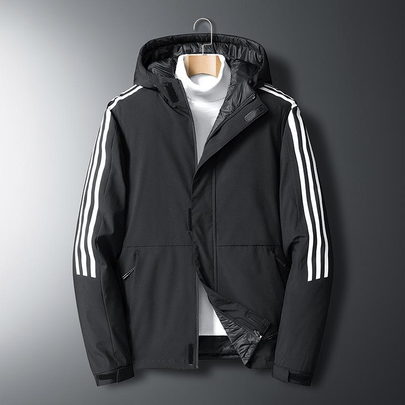 2025 fleece thickened plus size jacket fall and winter men's middle-aged solid color casual hooded warm jacket shirt top