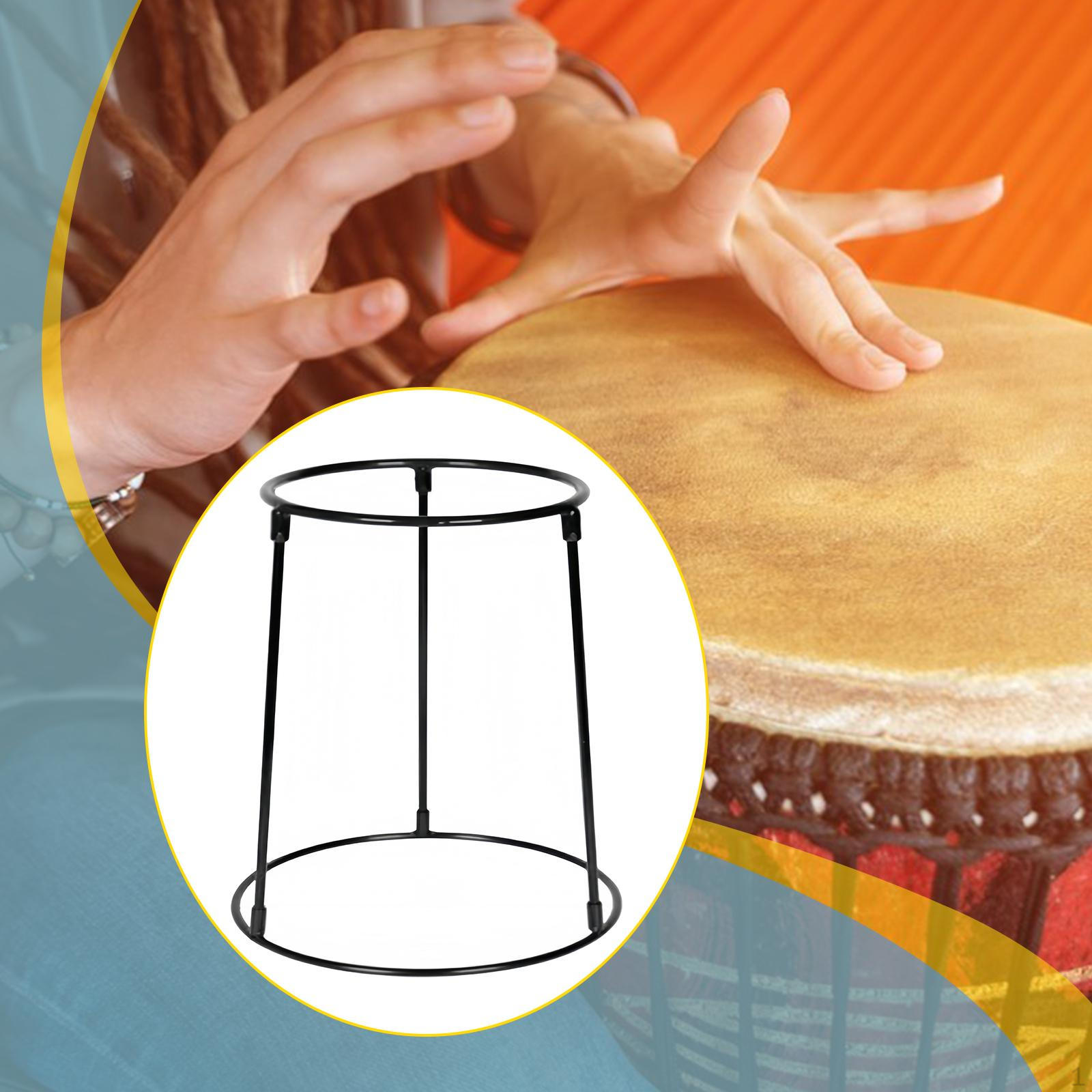 

Djembe Floor Stand Sitting African Drum Stable Black Metal for Adults with Storage Bag Washer 44 cm High