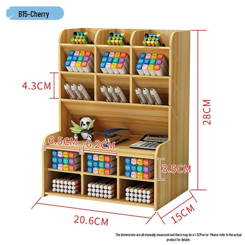 Nordic Style Wooden Desktop Storage Box and Pen Holder