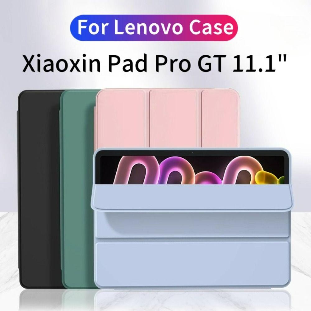 For New Auto Sleep/Wake 11.1" Tablet Flip Cover Tri-Folding Stand Soft Silicone Tablet Case for Lenovo Xiaoxin Pad Pro GT 2025