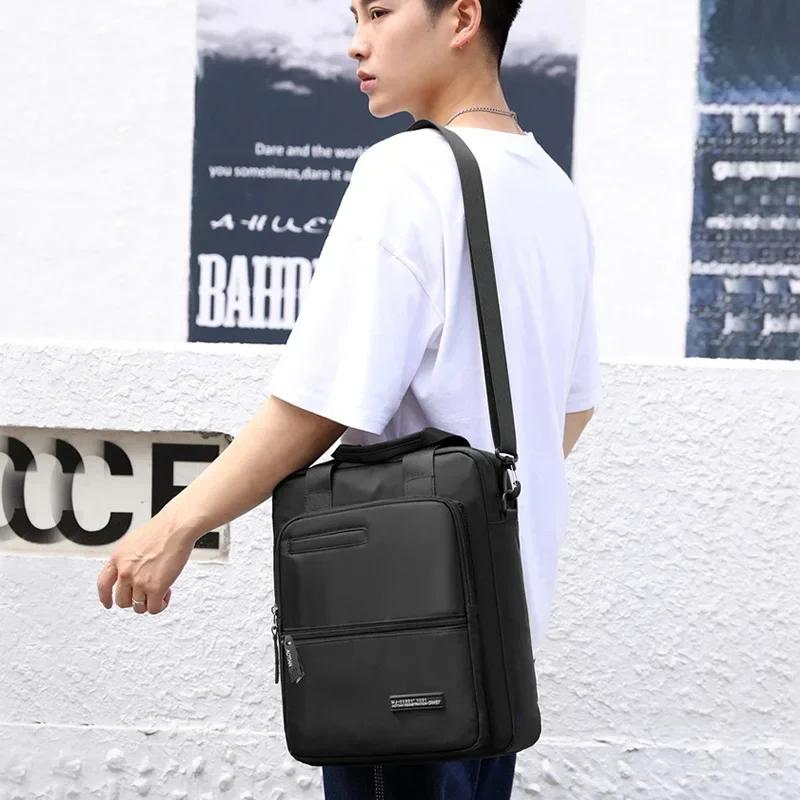 Men Waterproof Shoulder Bag High Quality Nyl Handbag Business Office Crossbody Satchel Casual 13 Inch Men's Tote Briefcase sac