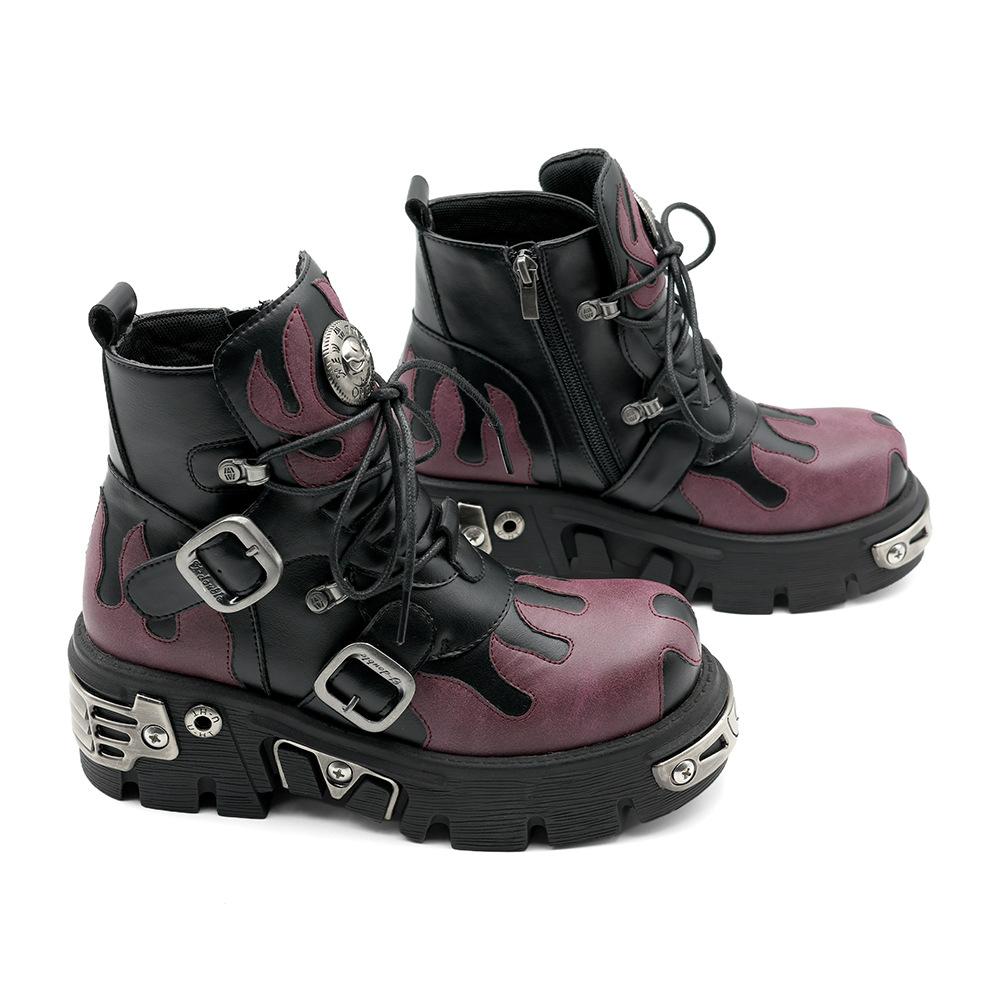 Zomer Rock Trend Punk Vlam Laarzen Metaal Rock Korte Schacht Platform Heren en Dames