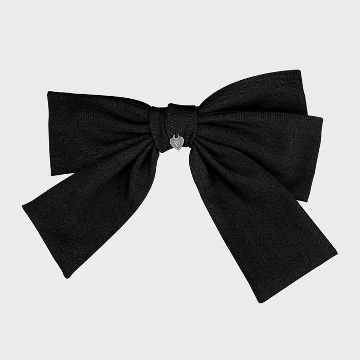 [Worn by Miyao Anna] Asymmetrical Big Ribbon Hairpin _ Black