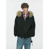 Dream Made American Style Detachable Fur Collar Hooded Cardigan Sweater Jacket Men's Autumn and Winter Couple Knitwear