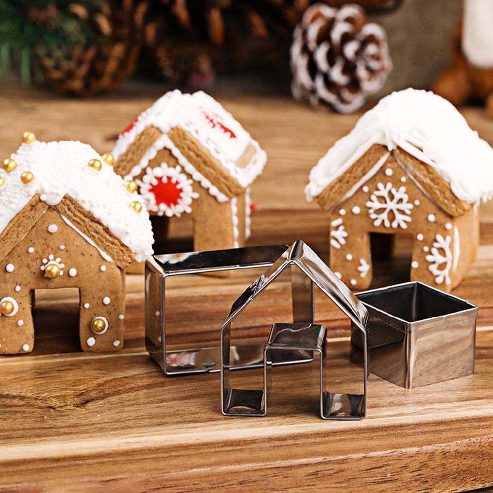 

3D Stainless Steel House Cake Food Pastry Cookie Cutter Cutting Mold Biscuit Mould Kitchen Tool серебряный