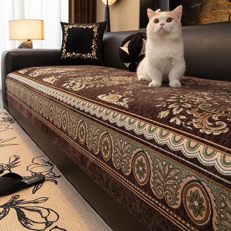Bohemian Jacquard Chenille Sofa Towel Sofa Cover for All Seasons Living Room Couch Furniture Protector Decor Mat European Style Non Slip Seat Cushion