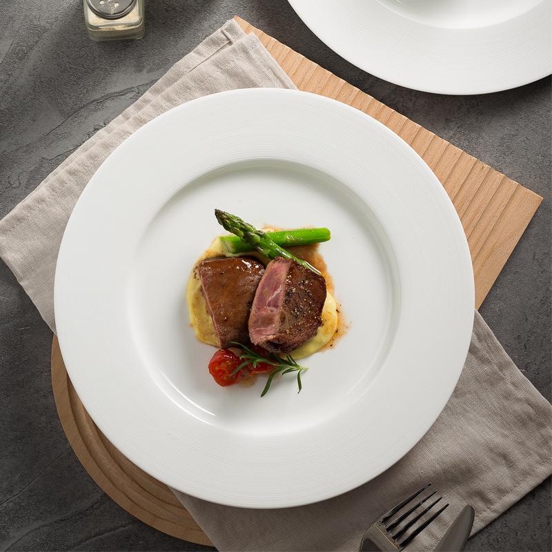 European Steak Plate Premium Home Flat Plate New Underglaze Breakfast Plate Restaurant Hotel Cold Dish Plate