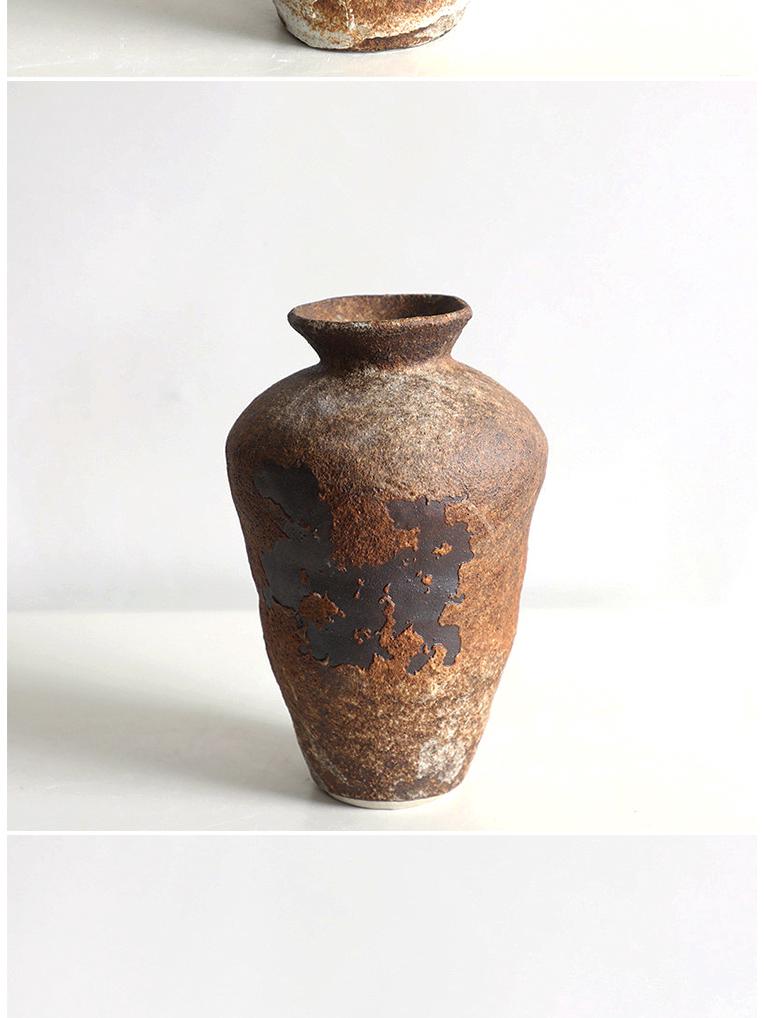 Retro Wabi-Sabi Zen Pottery Vase for Home and Hotel Decor
