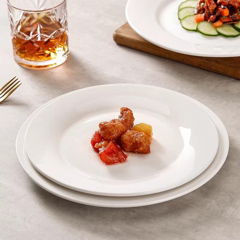 European White Ceramic Buffet Steak Plate