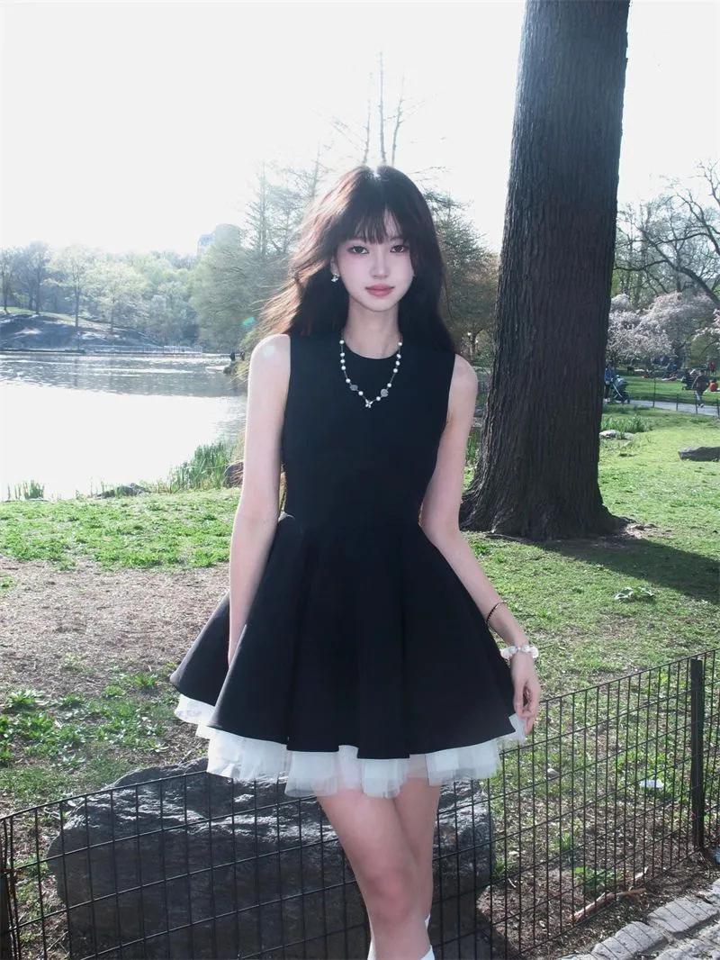 Hepburn Style Black Sleeveless Summer Slimming Dress for Women (2026) M
