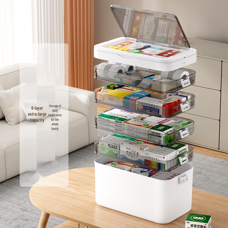 Large Capacity Transparent Medicine Storage Box - Multi-Layer Family First Aid Organizer