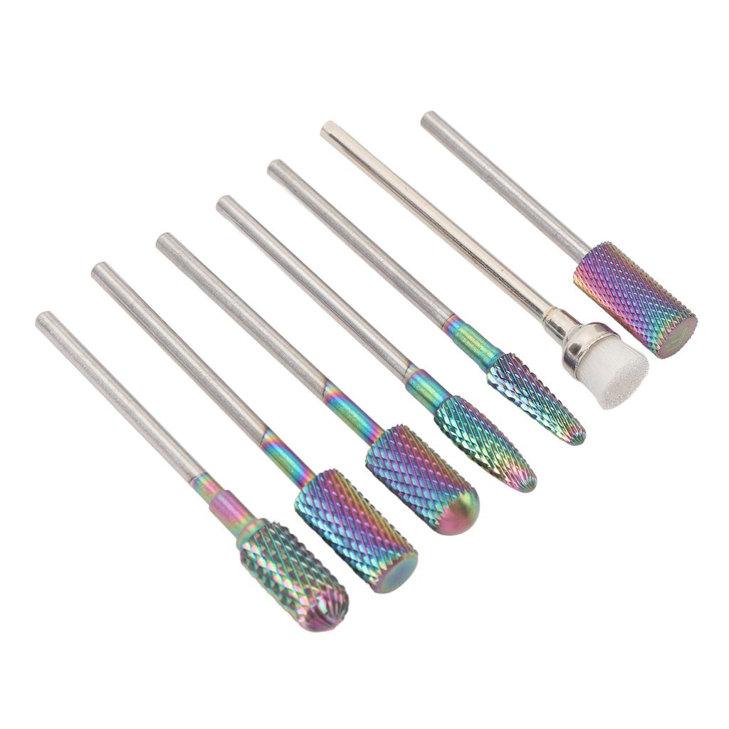 7pcs Drill Bits for Nails Tungsten Carbide Drill Bits Manicure Pedicure Remover Tools for Acrylic