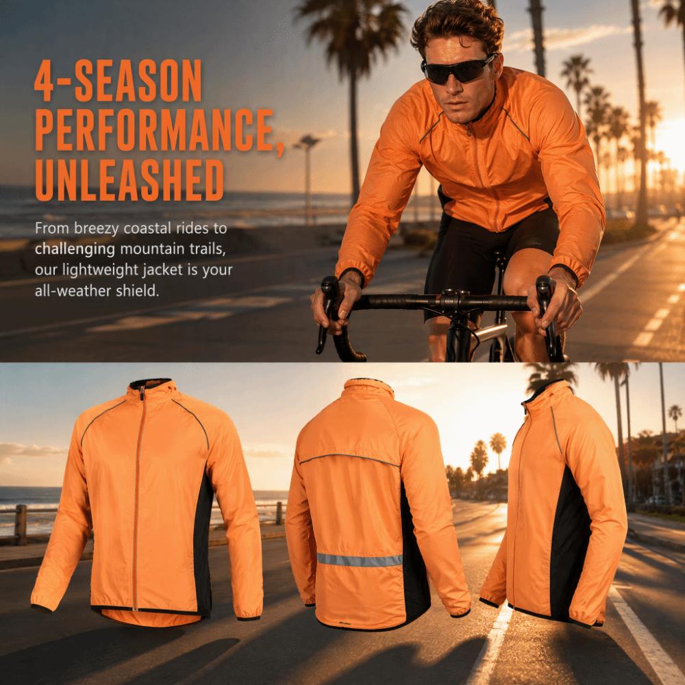 Polyester Men Cycling Jacket Orange Off Road Motorcycle Cycling Jacket  Off Road Motorcycle Riding