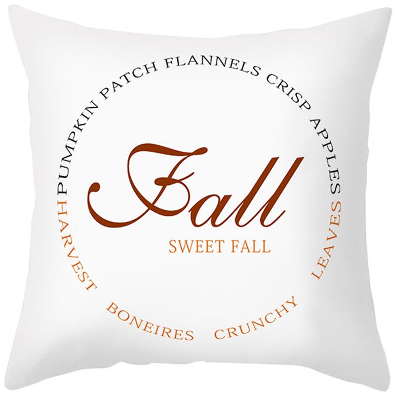 New Style Pillow Cover Autumn Maple Leaf Sofa Cushion Home Supplies Peach Skin Cushion Cover