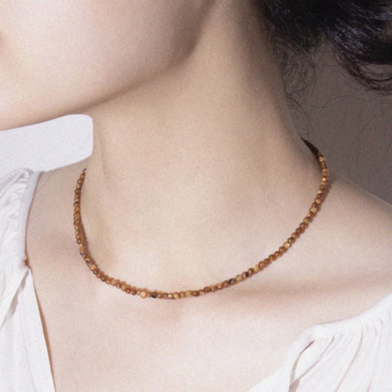 Kiee Oshimu (Silver925) 508 Brown Shell Necklace