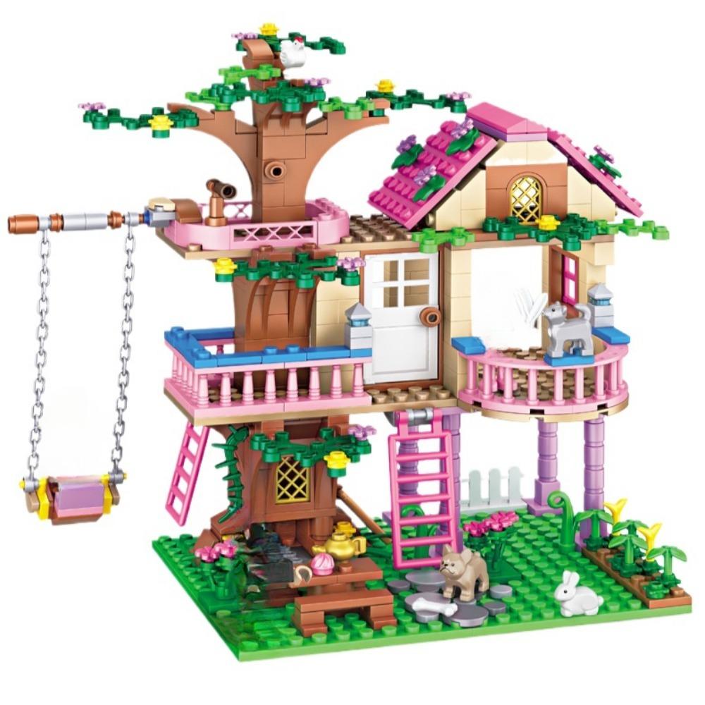 Dream City Friendship Tree House Princess Castle Building Blocks Model Figures Garden Diy Toys For Girl Birthday Gift