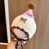 Thickened Baby Knitted Hat Bowknot Winter Baby Hat Cute Toddler Pointed Beanie Cap  for Newborn