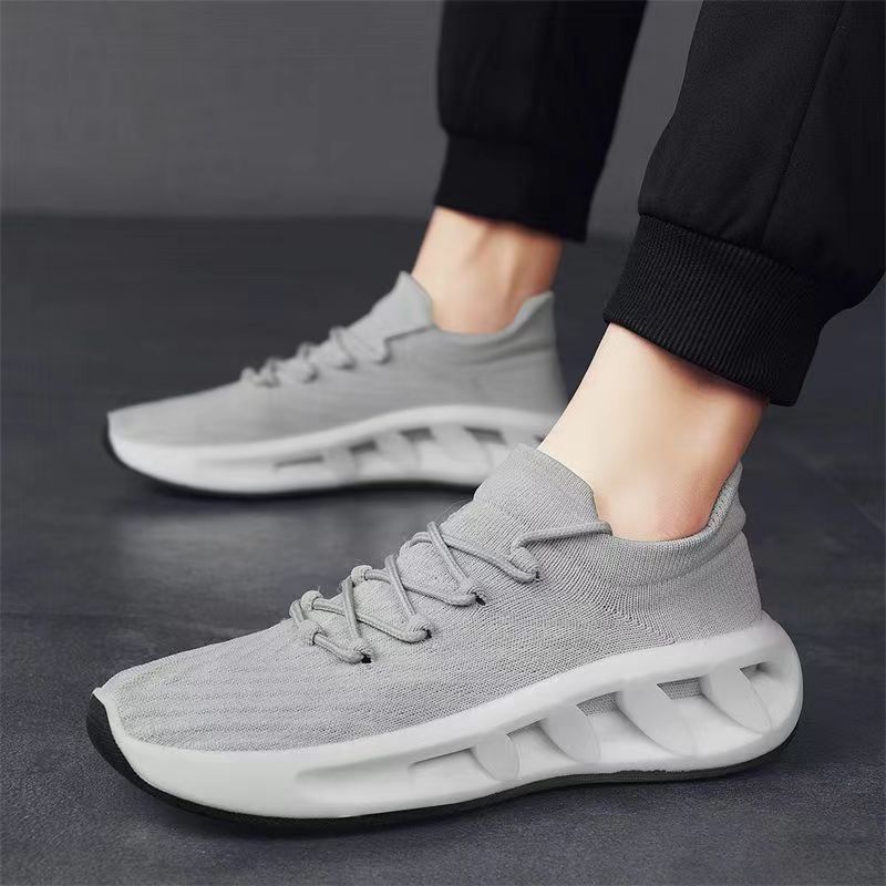 Men's Lightweight Athletic Running Walking Gym Shoes Casual Fashion Sneakers Tennis Walking Sneakers Knitted Mesh Breathable Sport Shoes for Male