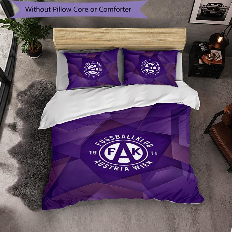 Austria Wien FC Themed Bedding 3Pcs Duvet Cover Set Decorative Bed Linen For Teen Room Home Decoration