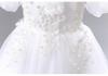 Girls' Formal Princess Festival Performance Wedding Dresses with Mesh and Trailing Fluff