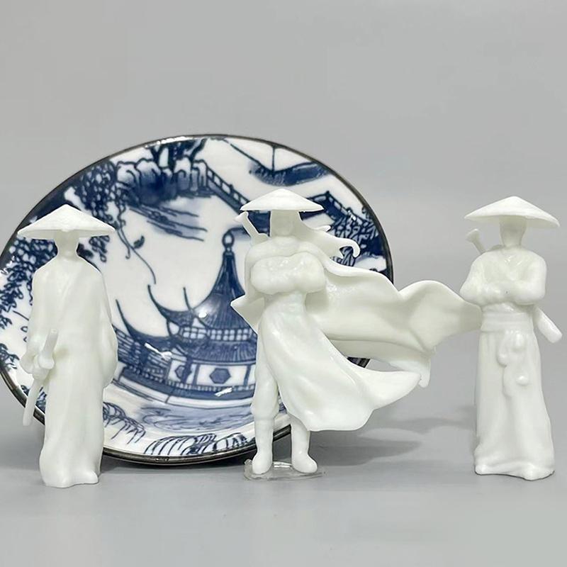 Cool Chinese Kung Fu Swordsman Figure Sand Table Layout Mini Landscape Supplies Desk Decoration Fairy Garden Miniatures