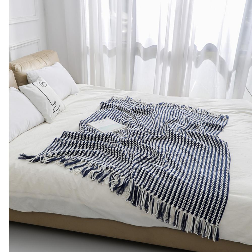 Вязаное покрывало для дивана — фото 13