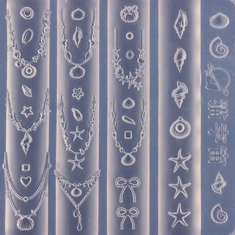Cartoon Shell Chains Silicone Nail Mold Flower Nail Decorations Nails Diy Design High Quality Stereoscopic Stamping Plate Art