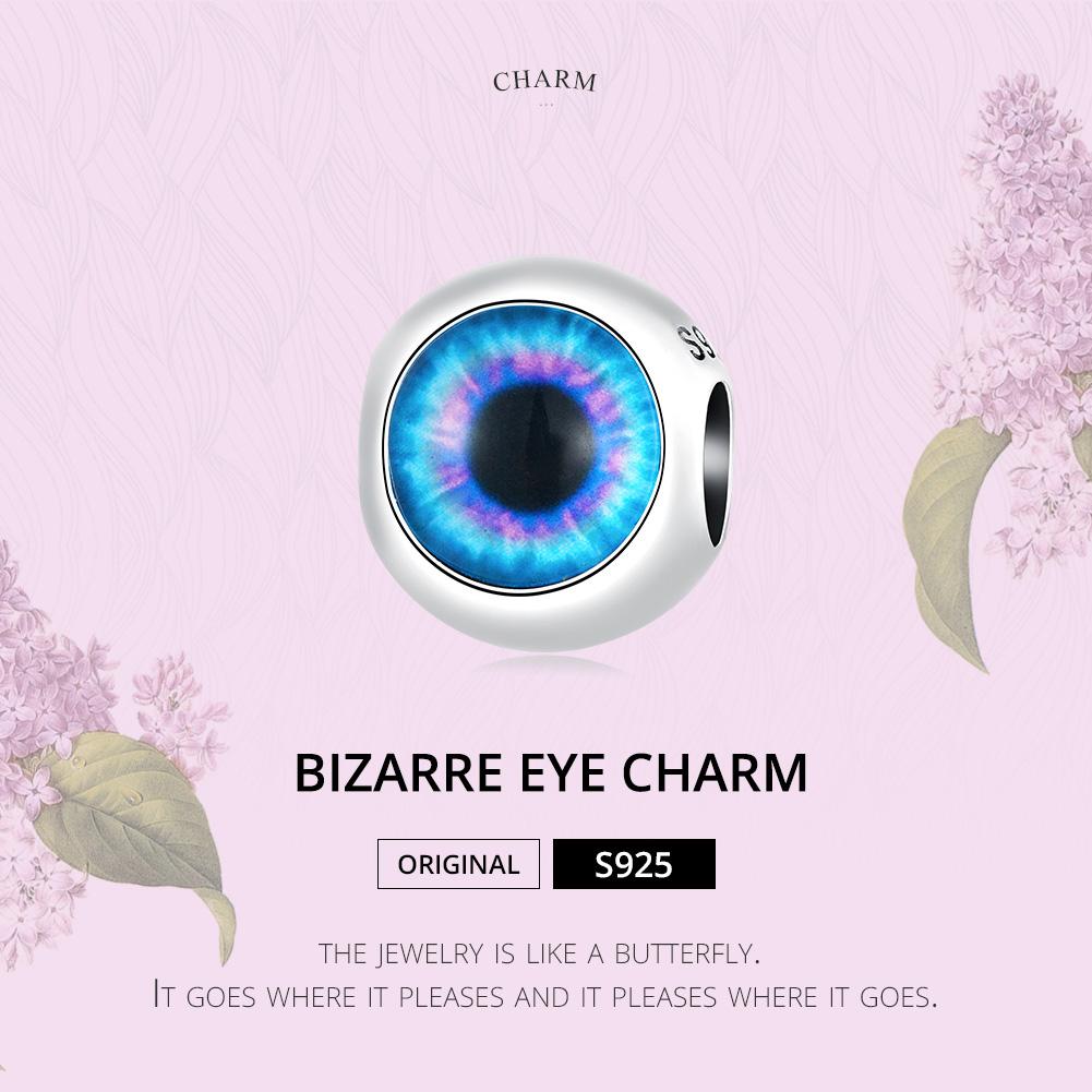 WOSTU Blue Devil's Eye Beaded 925 Sterling Silver Classic Demon Eye Charm Beads for Women Fit Original DIY Bracelet Jewelry