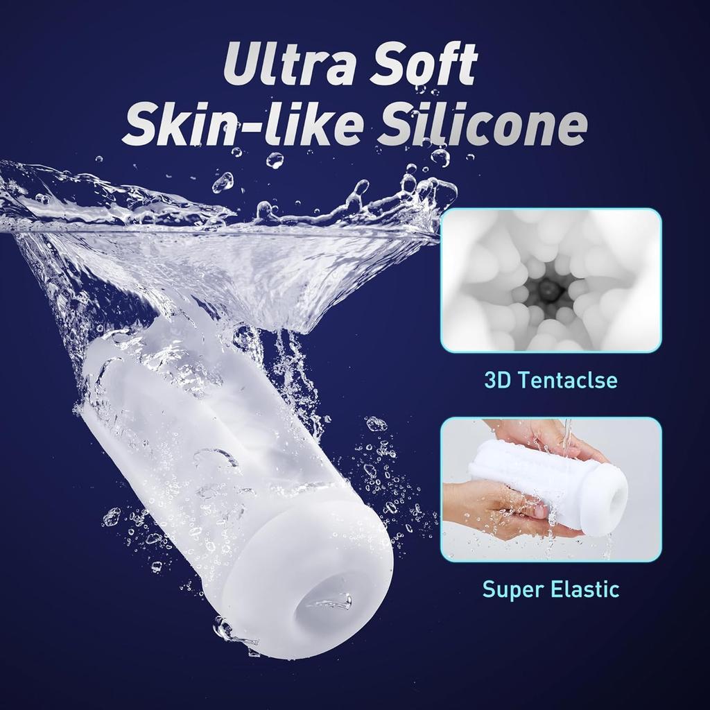 Sex Toys for Men Male Masturbator - Male Sex Toy Penis Pump with 3 Suctions 4 Vibrations with 3D Sleeve Hands Free Masturbators Blowjob Adult Toys