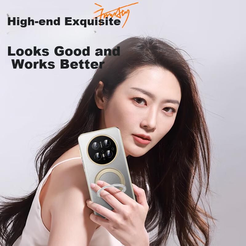 Rotating StandPremium Case for Huawei Mate70 Pro, Protective Cover for Mate70 Pro+, Full Protection Lens, Ultra-Thin Shockproof - Ink Black