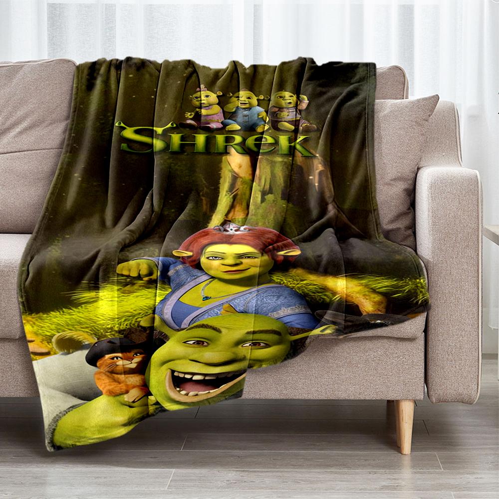 Shrek Theme Printed Blanket - Perfect for Couch, Bed, Travel & Outdoor Use | Machine Washable, Cozy & Durable.