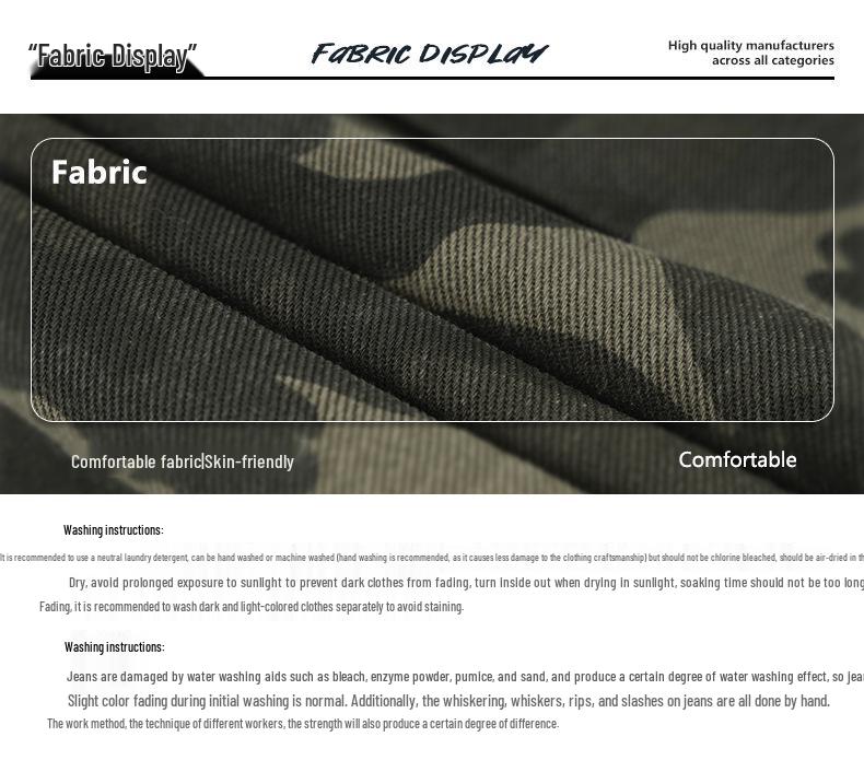 LKTM Unisex American Hip-Hop Camouflage Multi-Pocket Loose Straight Leg Work Pants