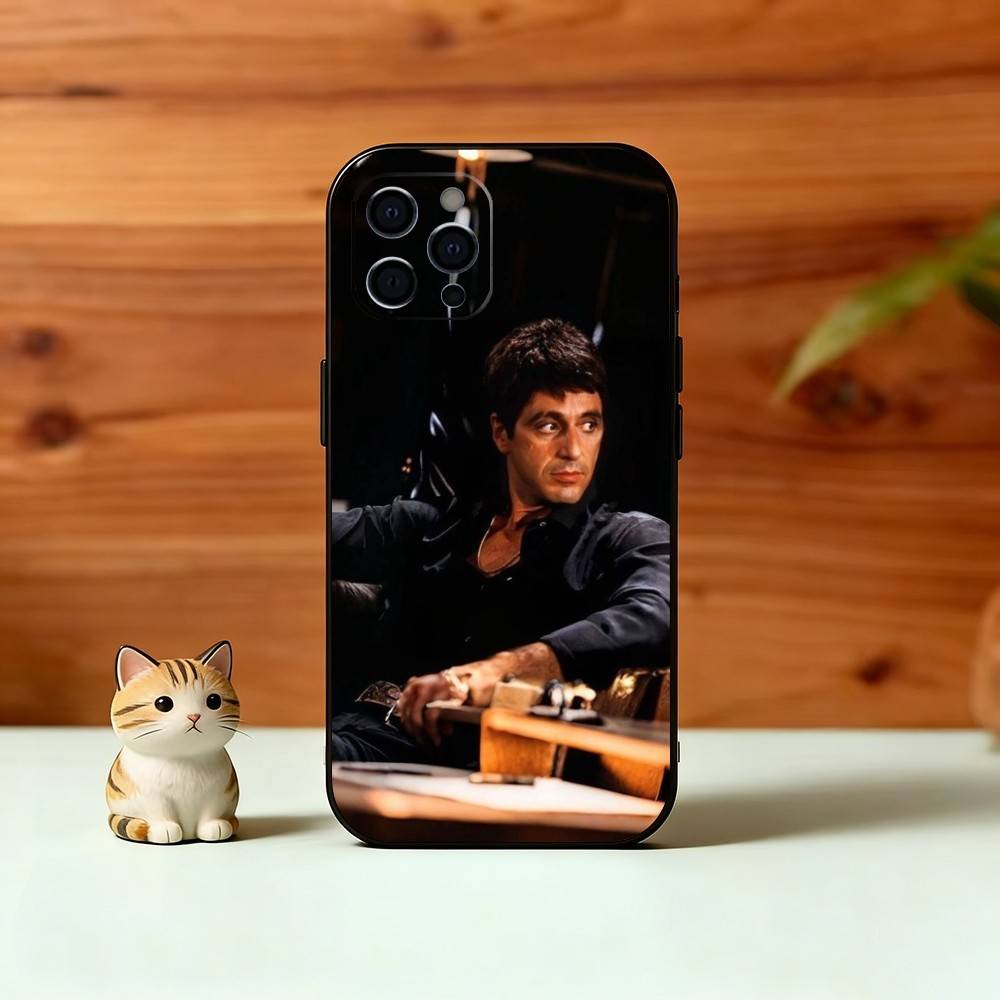 S-Scarface T-Tony Phone Case For iPhone 17,16,15,14,13,12,11 Plus,Pro Max,XS,Soft Silicone Black Cover