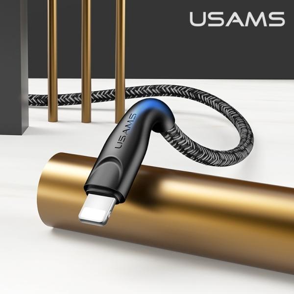 Usams Kabel Pleciony U41 Lightning 3M2A Czarny/Black Sj397Usb01 (Us-Sj397) Fast Charge