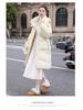 Brand Women's Mid-Length Slim Fit White Duck Down Jacket - Winter 2025 Style, Petite Size, Waist-Cinching, Thickened Coat
