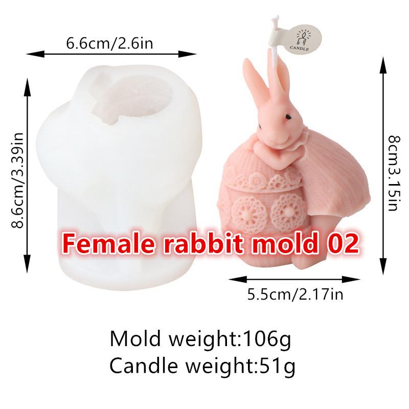

Пасхальное яйцо Милый кролик Свеча Силиконовая форма DIY Форма для изготовления свечей в виде кролика Декор Живопись Животное Гипс Подарок Настольное украшение