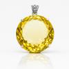 Laborodlad 124 ct Gul Safir Hänge Rund Ädelsten 925 Sterling Silver