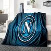 Coperta in Flanella Blu Elettrico con Logo Napoli, Poliestere Morbido, Design Moderno, Per Tutte le Stagioni per Campeggio, Viaggi, Regali per le Feste o Compleanni
