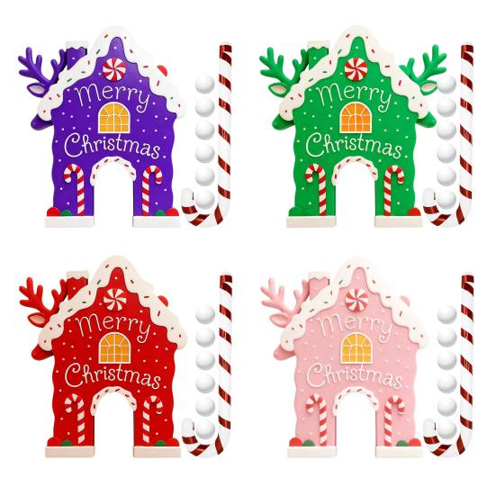 Yousheng Christmas Gingerbread Golf Game Set Indoor Party Activity Golf Game with Candy Cane Club And 6 Balls Holiday Party Games for Family Kids