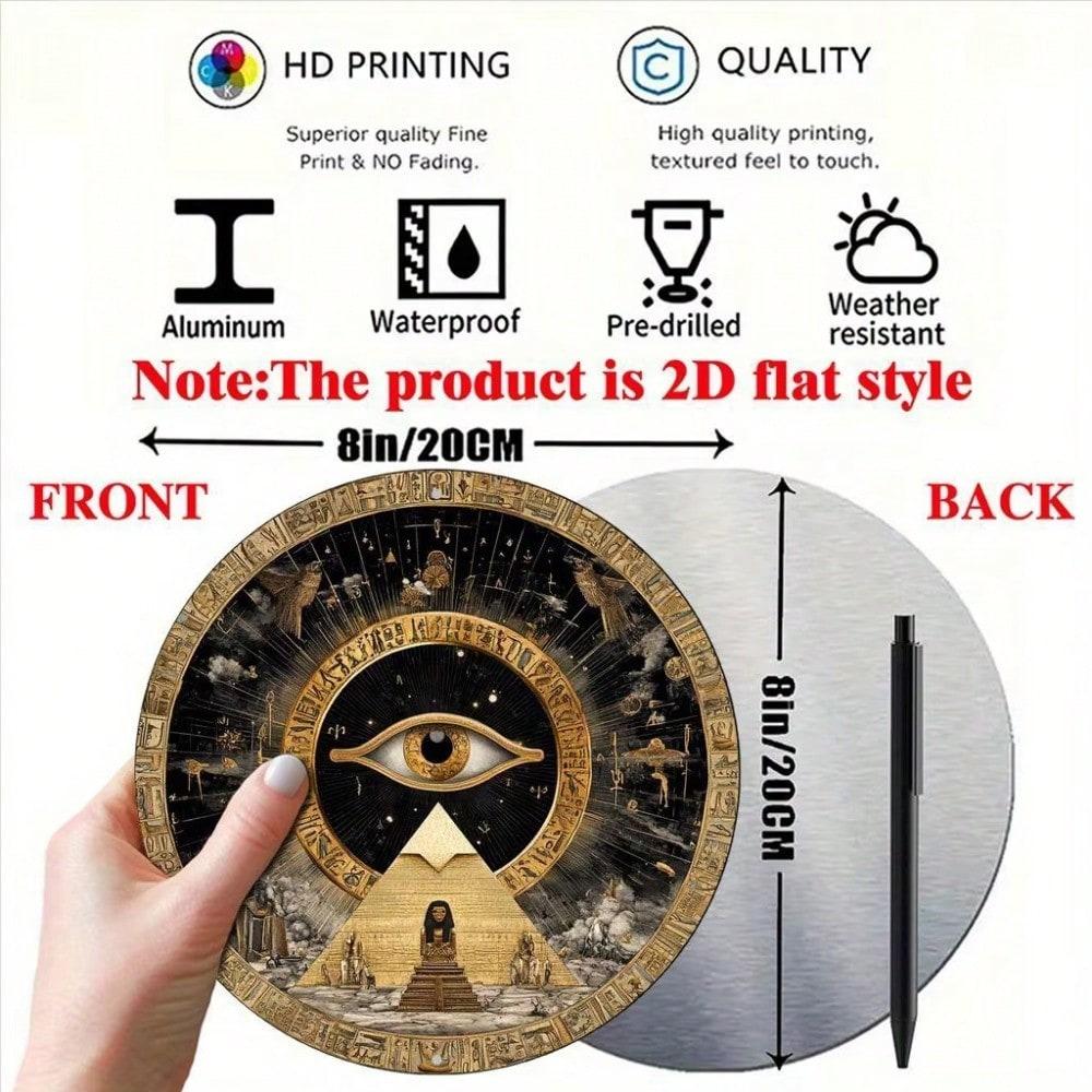 Египетская Настенная Табличка Глаз Гора Пирамида Золотой Черный Древние Иероглифы Декор Дома Ванная Комната Спальня Гостиная Кухня 20x20